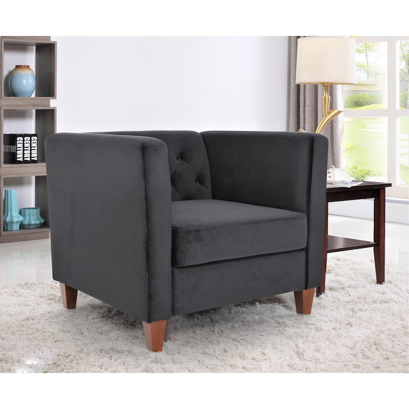 Lisette 33.07'' Velvet Square Arm Chair