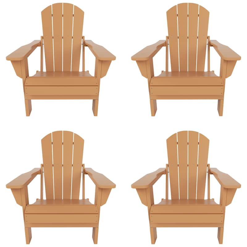 Polytrends Laguna All Weather Poly Outdoor Adirondack Chair - Foldable (Set of 4)