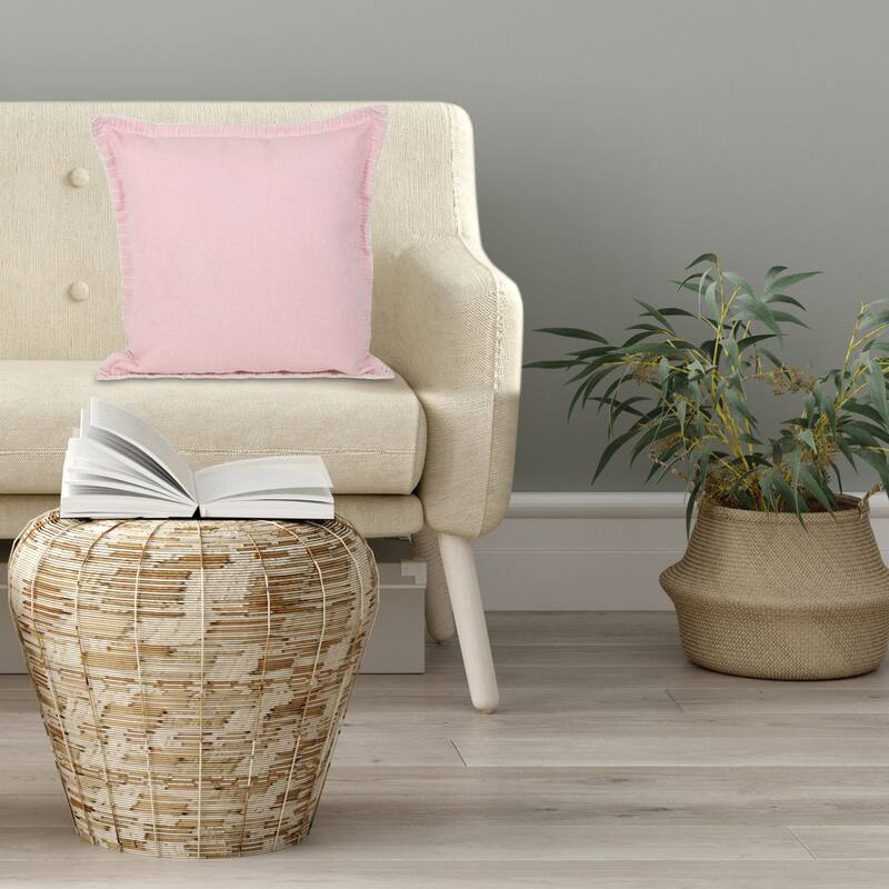 Sevita Vita Embroidered Edge Cotton Throw Pillow, Single or Set of 2