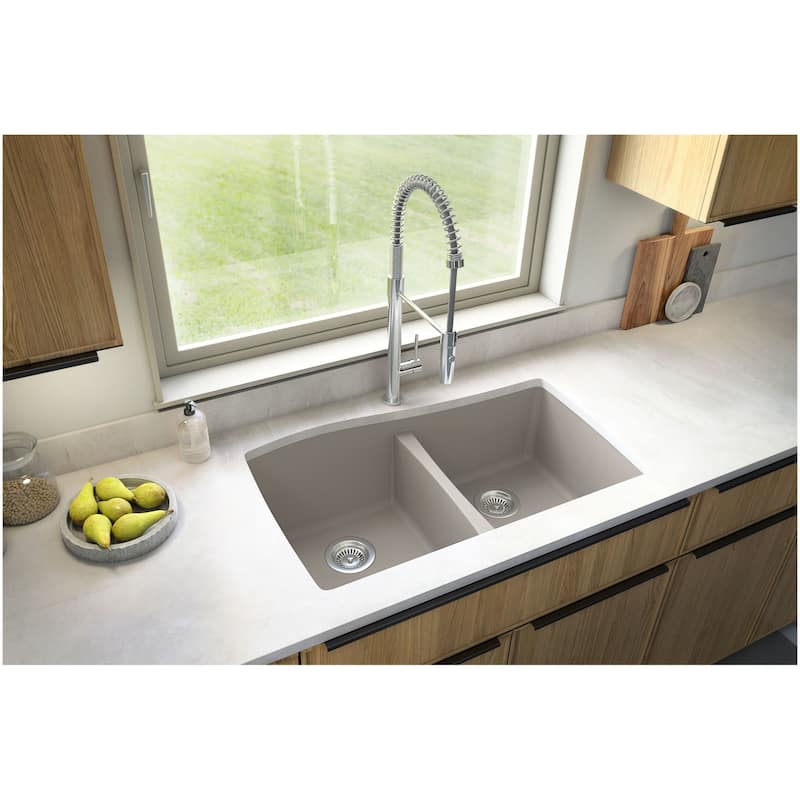 Karran USA QU-720-PK1 Quartz QU 33-1/2" Undermount Double Basin Quartz