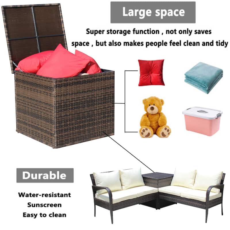 9.4 cu.ft.34.6 Gal Patio Outdoor Garden Storage Deck Box