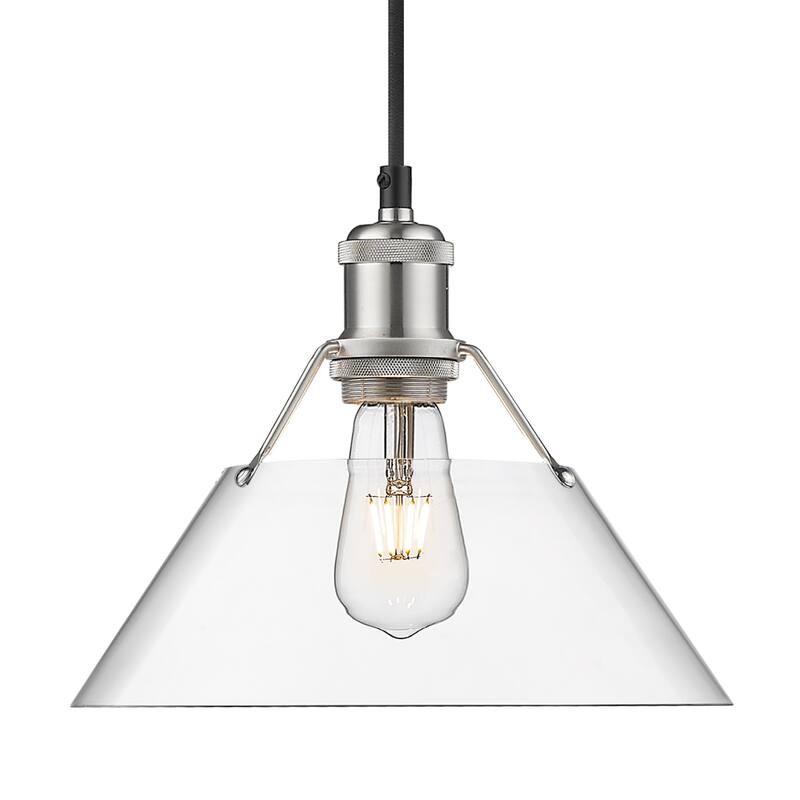 Yep by Golden Lighting Orwell 1-light 10in Pendant in Pewter and Clear Glass - Silver