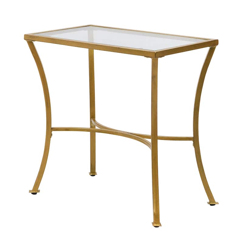 HomeRoots 24" Antique Nickel Metal Round End Table