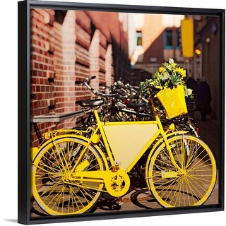 yellow bike with basket