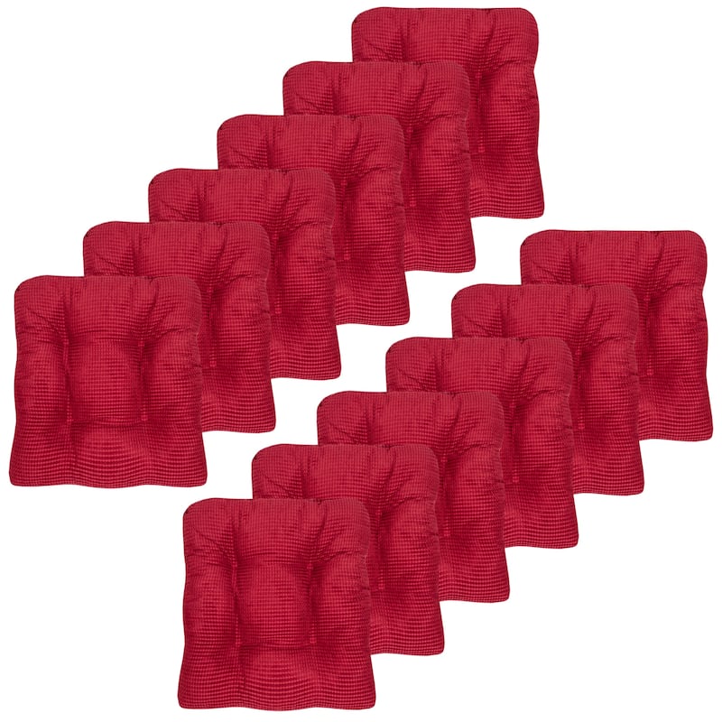 Fluffy Memory Foam Non-slip Chair Pad - Set of 12 - Red