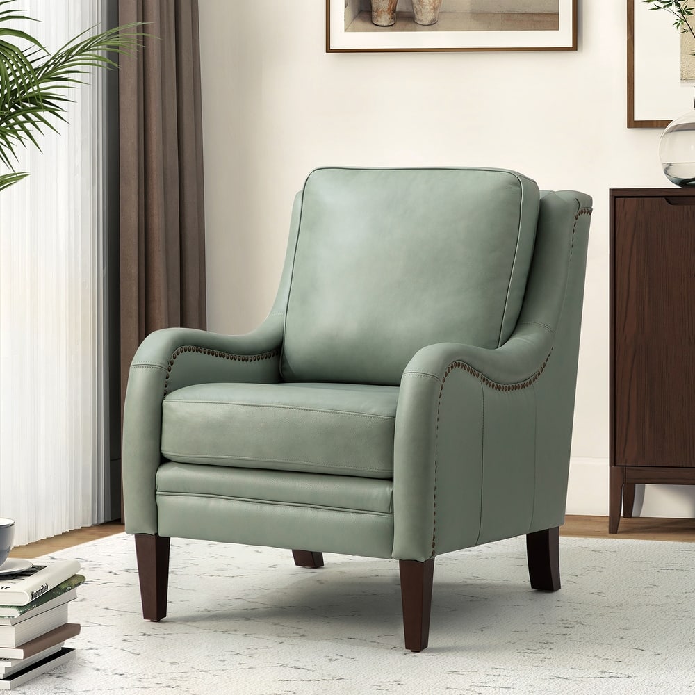 Pascual Comfy Living Room Armchair with Solid Wood Legs