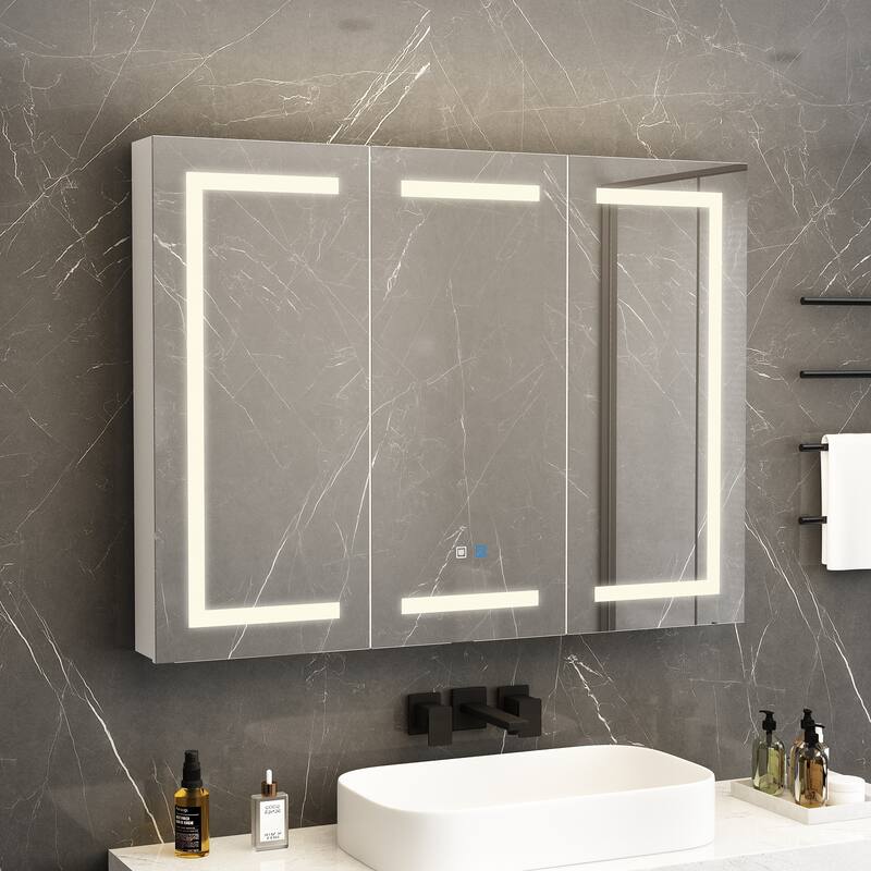 Mirror Medicine Cabinet with Lights Mirrored Cabinet Bathroom Bedroom