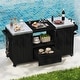 preview thumbnail 3 of 18, 66.5" Outdoor Kitchen Island for Big Green Egg Grills, Solid Wood Grill Cart with Stainless Steel Top