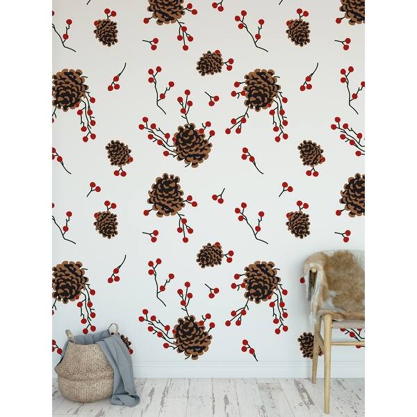 Pinecone Red Peel And Stick Wallpaper By Kavka Designs 2 X 16 Overstock 31637998 Nuwallpaper nu2875 grassweave cream peel and stick wallpaper. usd
