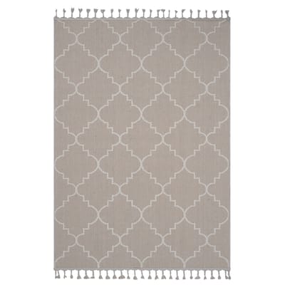 LOOM & LUXE Collection Ivory/Trellis Indoor/Outdoor Area Rug