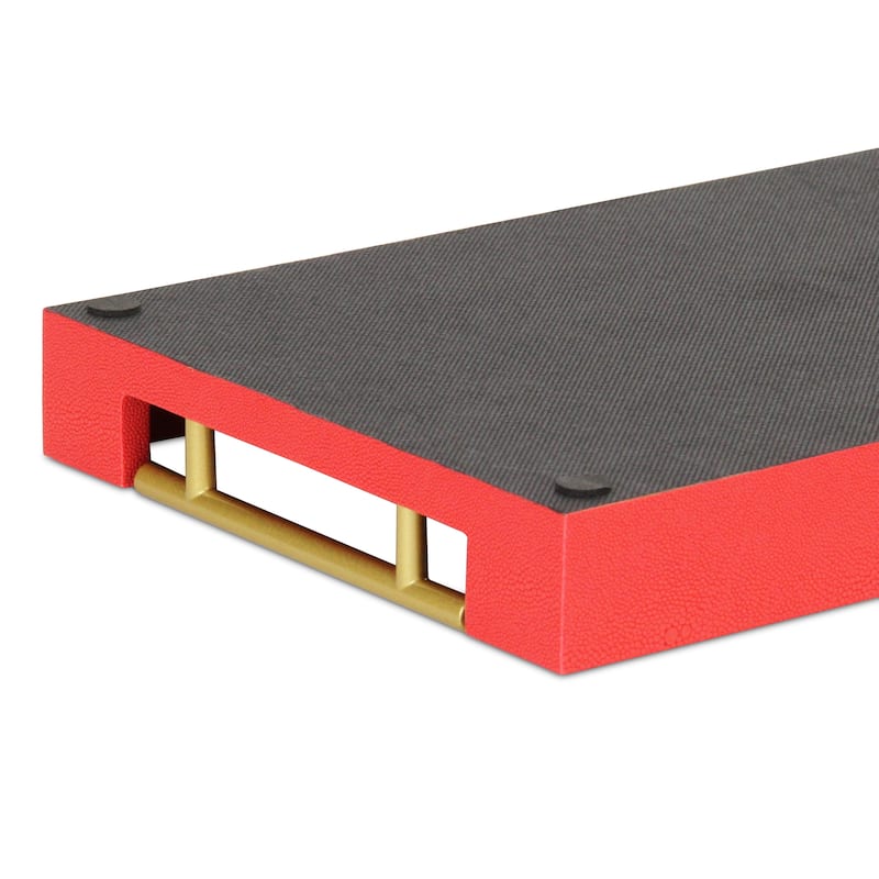 Lusan Faux Shagreen Tray with Handles