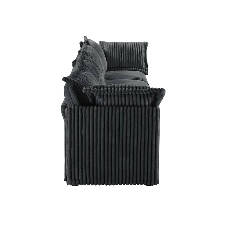 156.6" Corduroy 5-Seater Sofa Deep for living room and bedroom