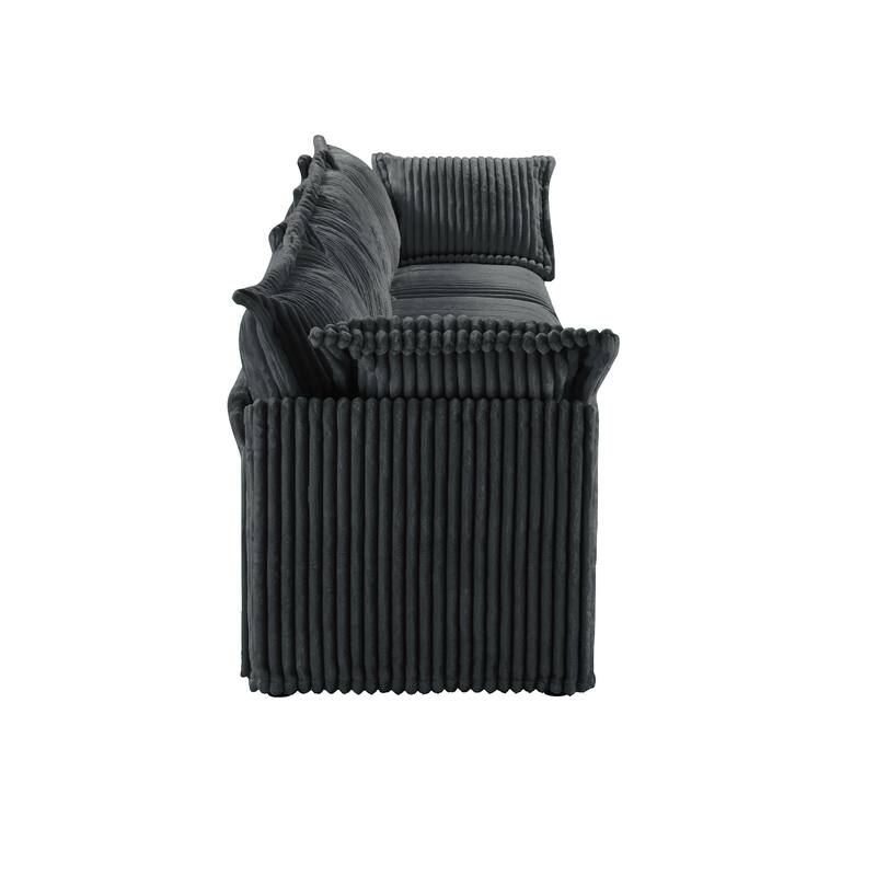 4-Seater Corduroy Slipcovered Sofa with Extra Deep for Living Room