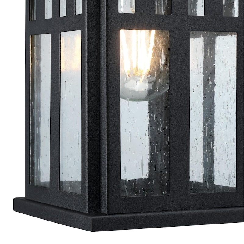 Westinghouse Lighting Burnham One Light Outdoor Wall Fixture, Textured Black Finish, Clear Seeded Glass - 1-Light