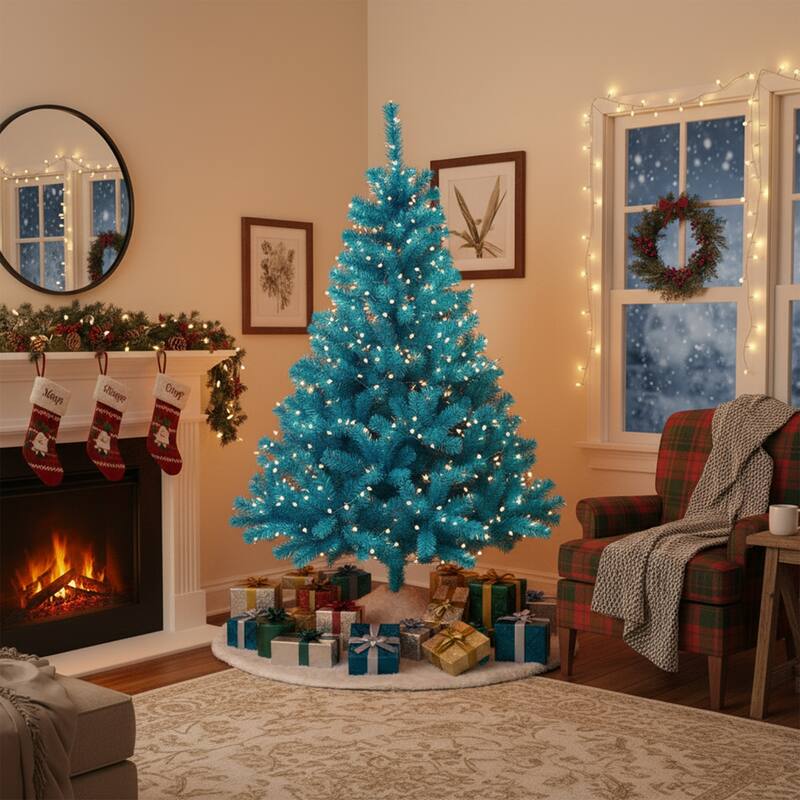 6' Cerulean Blue Pine Artificial Christmas Tree, Unlit - 6 Foot