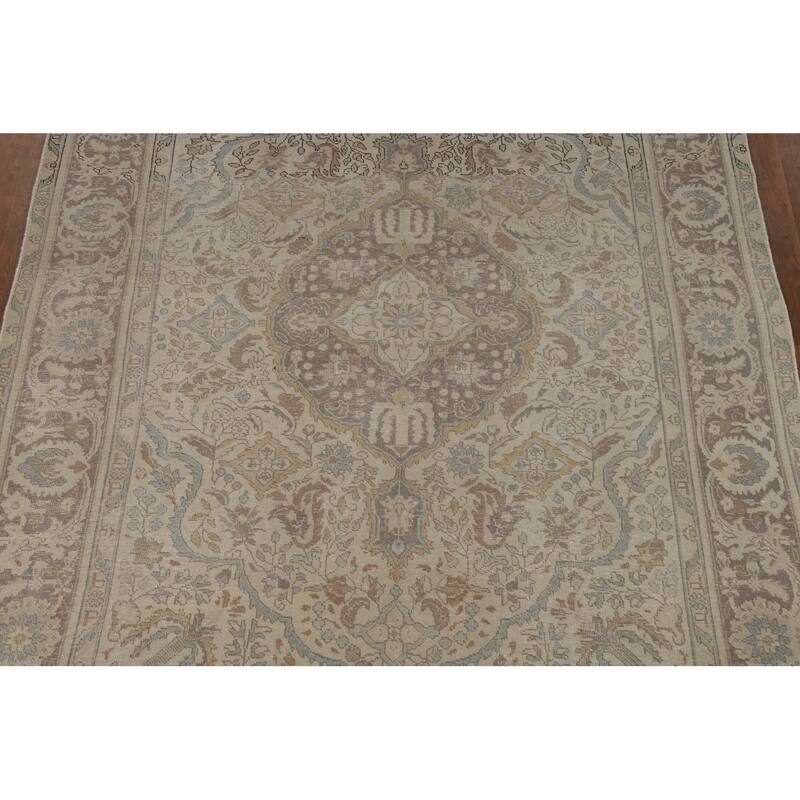 Tabriz Persian Area Rug Hand-Knotted Traditional Wool Carpet - 6'5"x 9'1"