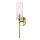 preview thumbnail 1 of 3, Mitzi by Hudson Valley Olivia 1-light Aged Brass ADA Wall Sconce, Clear Crackle Glass