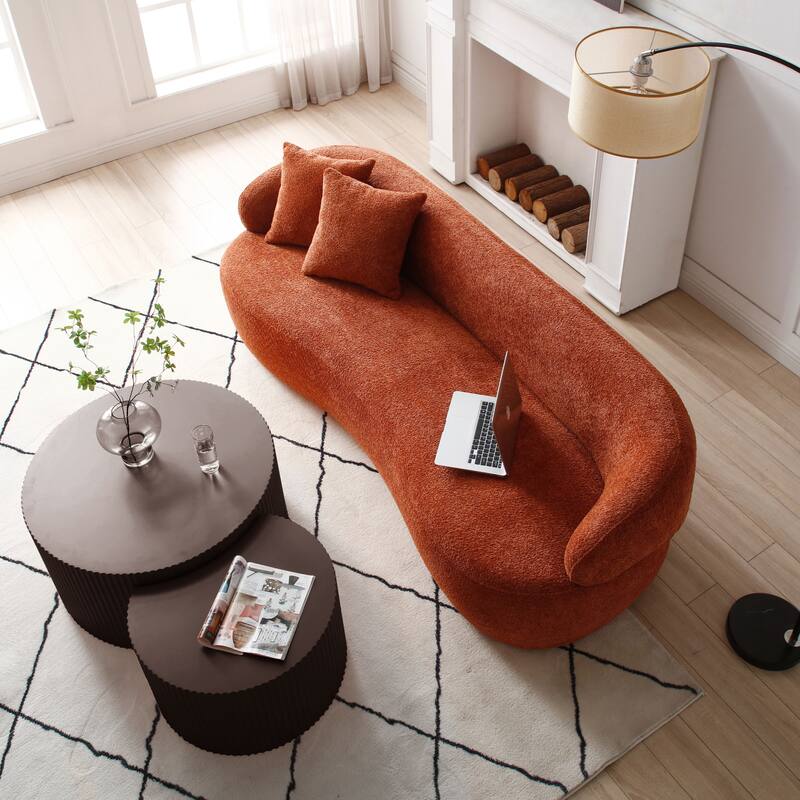 Modern Glam Round End Nesting Coffee Table Set for Living Room (Set of 2) No Assembled