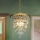 preview thumbnail 1 of 7, 3 Light Glam Crystal Tier Pendant Chandelier