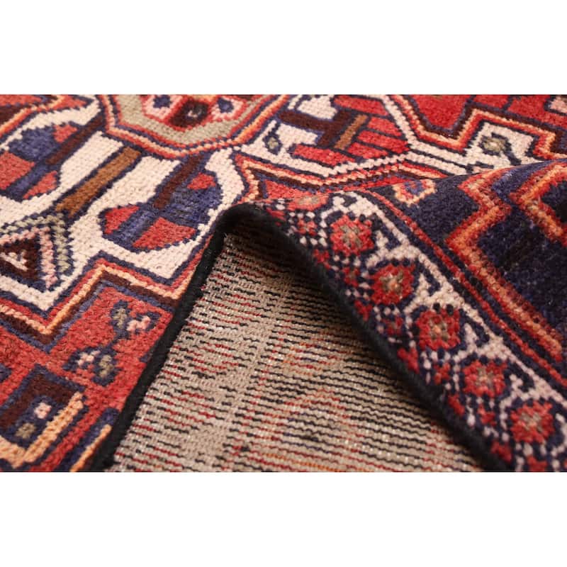 ECARPETGALLERY Hand-knotted Anatolian Vintage Dark Navy, Red Wool Rug - 4'4 x 7'9