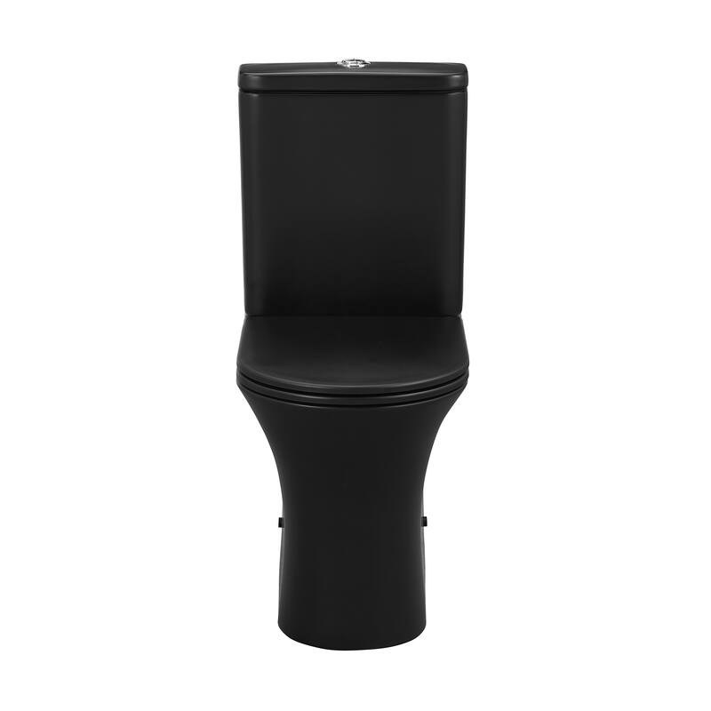 Lucerne Two-Piece Elongated Rear Outlet Toilet Dual-Flush 0.8/1.28 Gpf In Matte Black - 25.2" x 14.7" 32.9" - 25.2" x 14.7" 32.9" - Black