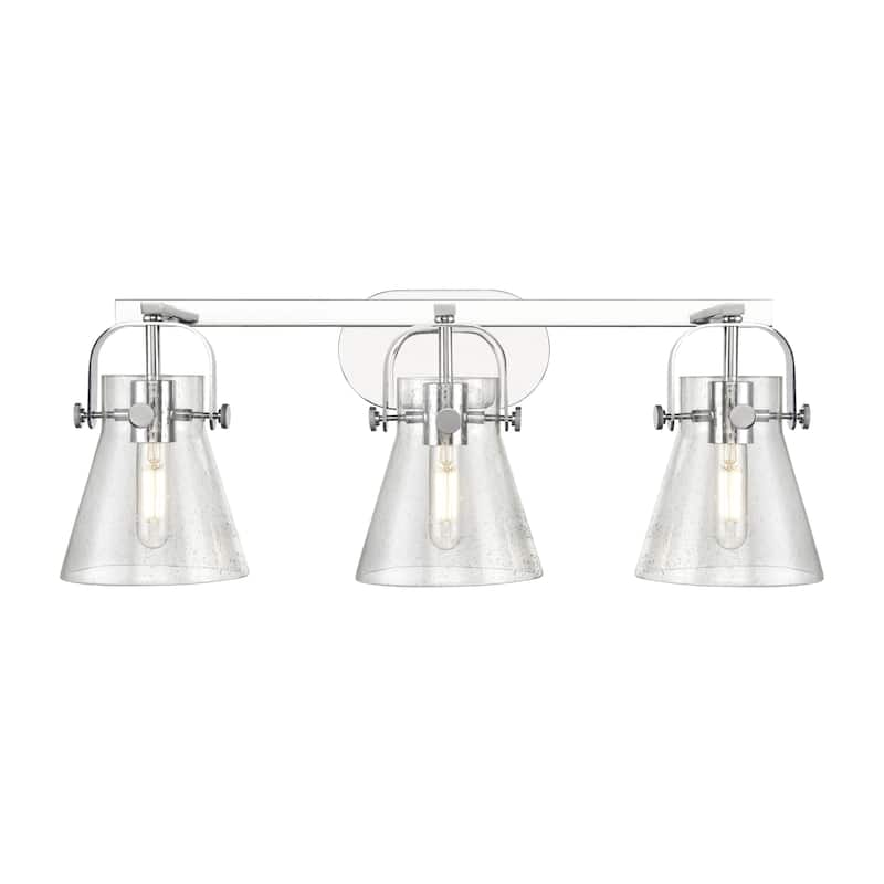 Innovations Lighting 423-3W-10-27 Pilaster II Cone Vanity Pilaster II - Polished Chrome / Seedy