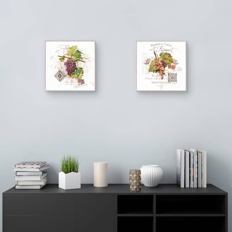 Wine Cellar Grapes by Geoff Allen S/2 by Geoff Allen Canvas Art Prints