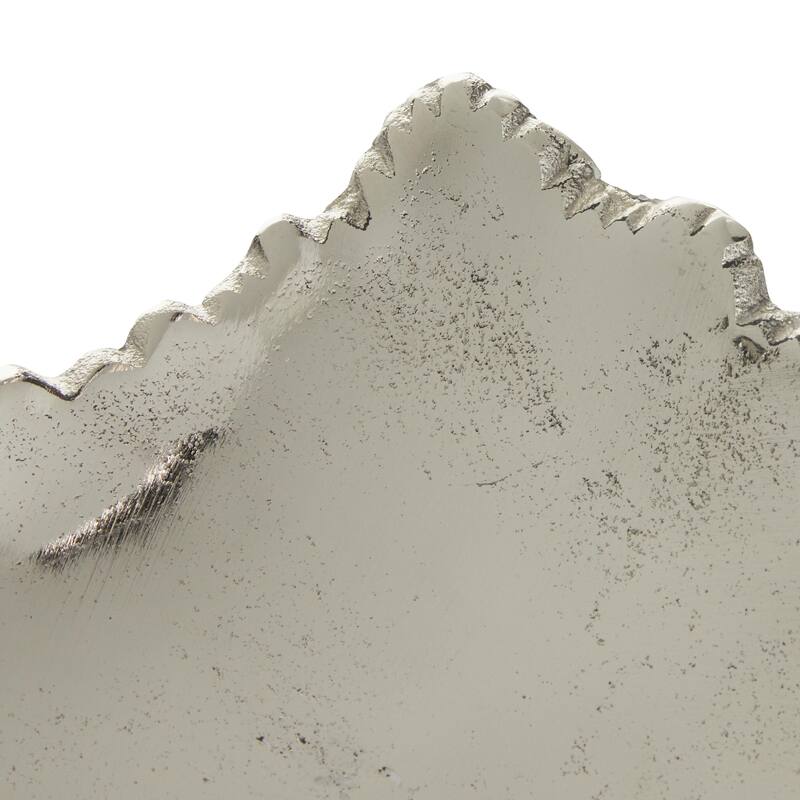 Aluminum Metal Live Edge Living Room Decor Tray - Silver - CosmoLiving by Cosmopolitan