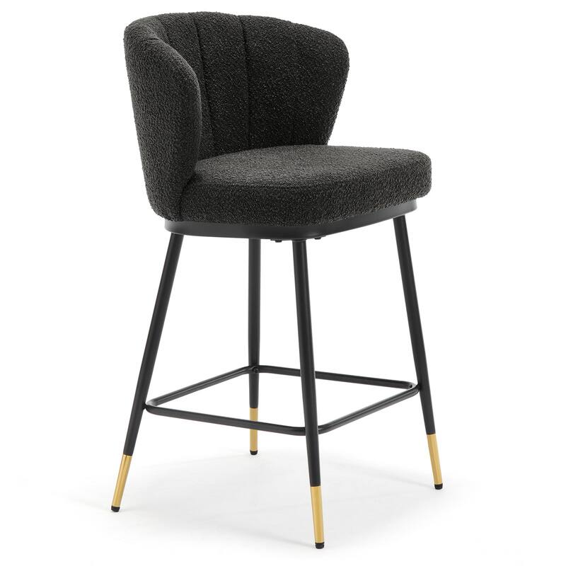 26" Boucle Fabric Counter Height Bar Stools, Set of 2/3/4 - 35.83"H x 22"W x 20.28"D