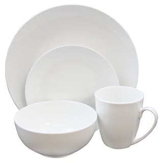 Gibson Home Laila White Porcelain 16-piece Dinnerware Set