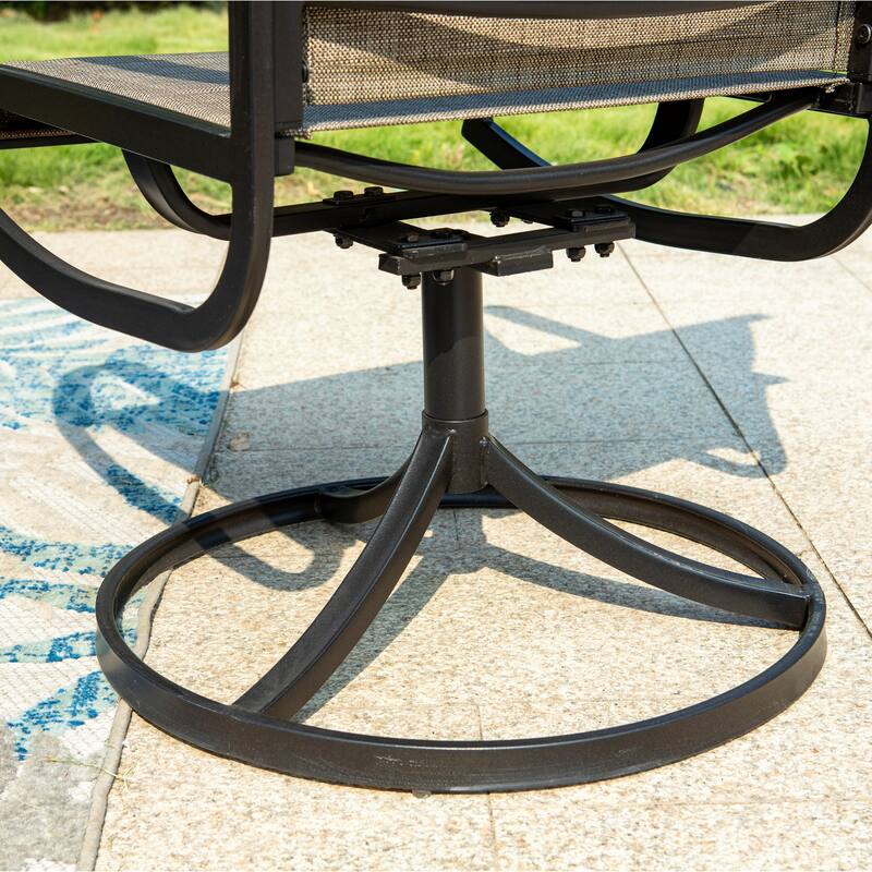 MAISON ARTS Patio Textilene Swivel Dining Chairs Set of 2