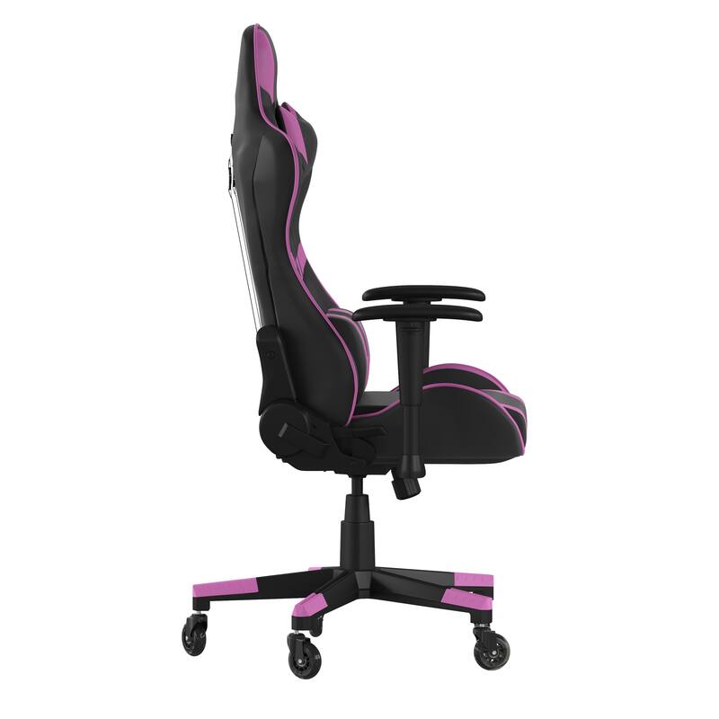 Office Gaming Chair with Roller Wheels & Reclining Back
