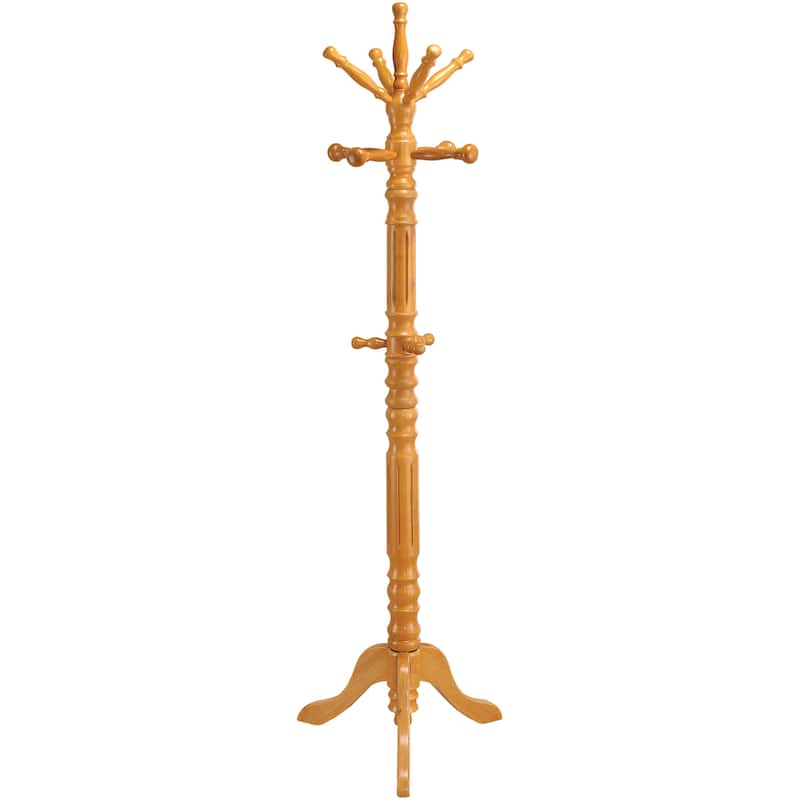 Traditional Charming Design Honey Finish Hall Tree Coat Rack