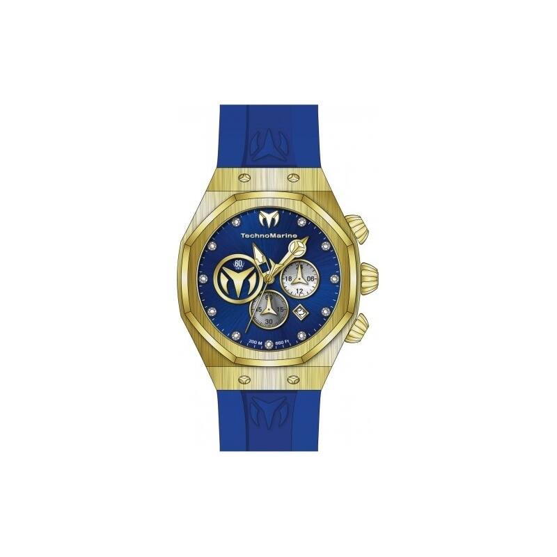 Technomarine Men's TM-520003 Reef Sun Quartz Chronograph Blue, Silver, Gold Dial Watch