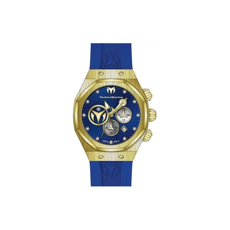 Technomarine Men's TM-520003 Reef Sun Quartz Chronograph Blue, Silver, Gold Dial Watch