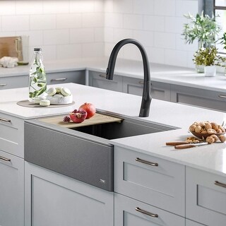 33-inch Kitchen Sink in Metallic Grey - Silver - 32.88x20.75x9.38inches ...