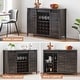 preview thumbnail 4 of 19, Farmhouse 47'' Wine Bar Cabinet Buffet Sideboard Cabinet with 16 Bottle Wine Rack - 15.7"D x 47.2"W x 34.61"H