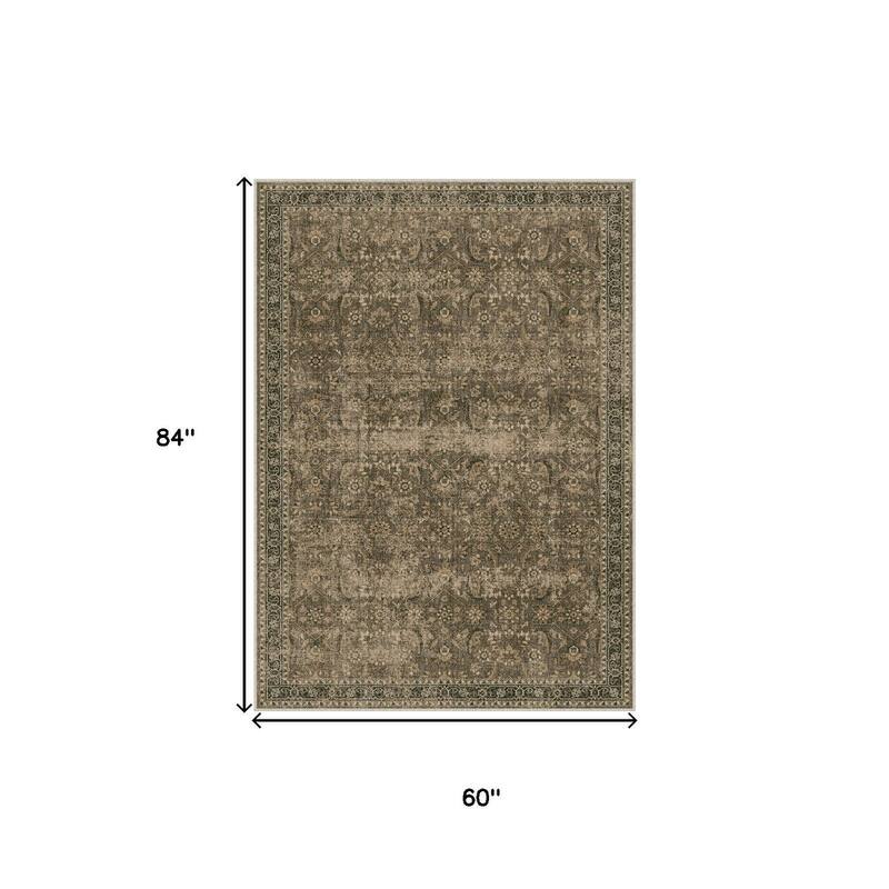 HomeRoots Floral Medallion Traditional Rectangle Area Rug