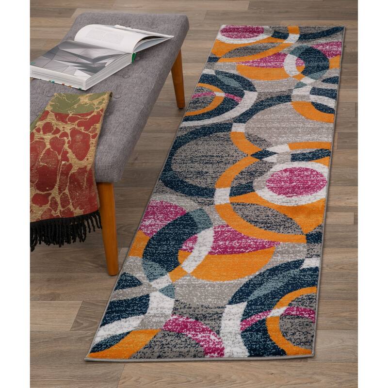 World Rug Gallery Geometric Circles Area Rug