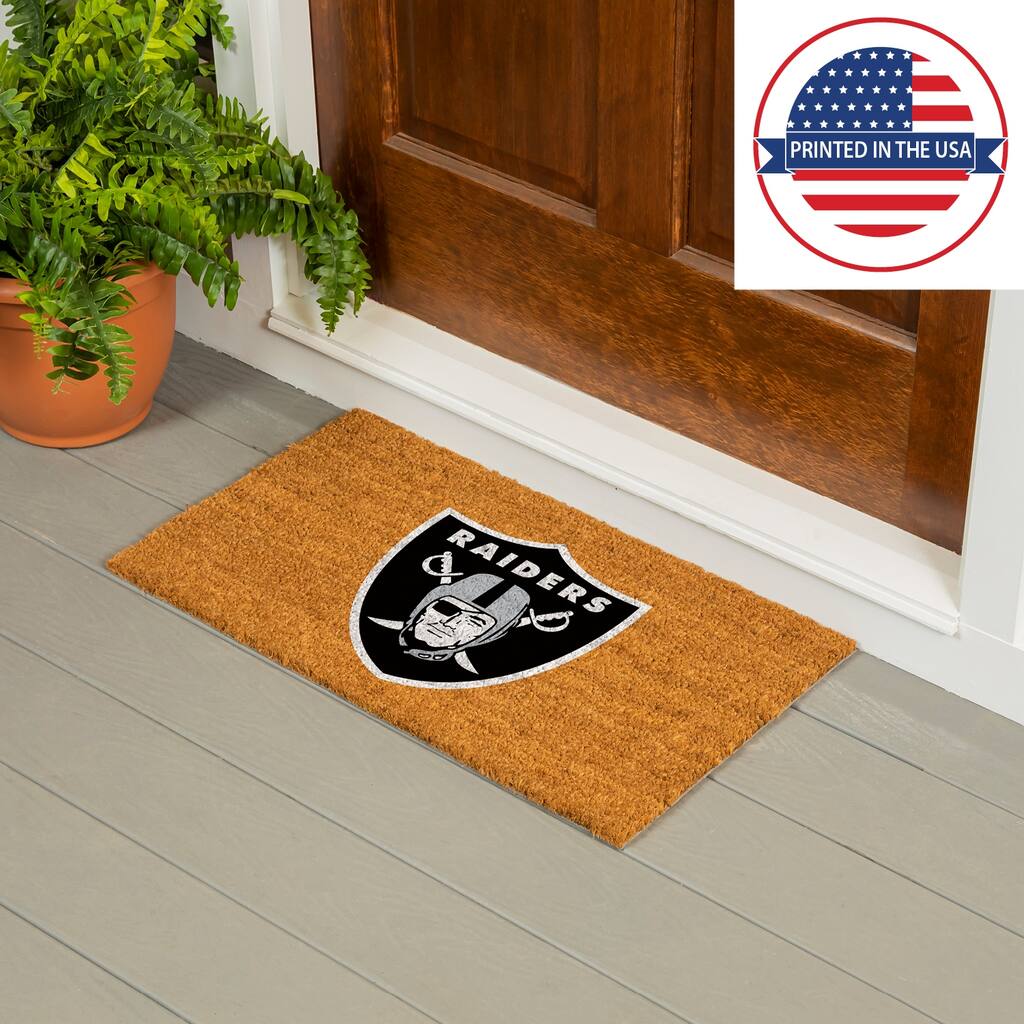 Coir Door Mat, 16"x 28", Las Vegas Raiders - 28" x 16"