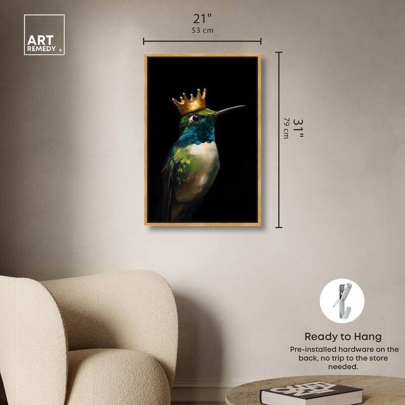 Crowned Azure Bird II Canvas by Art Remedy