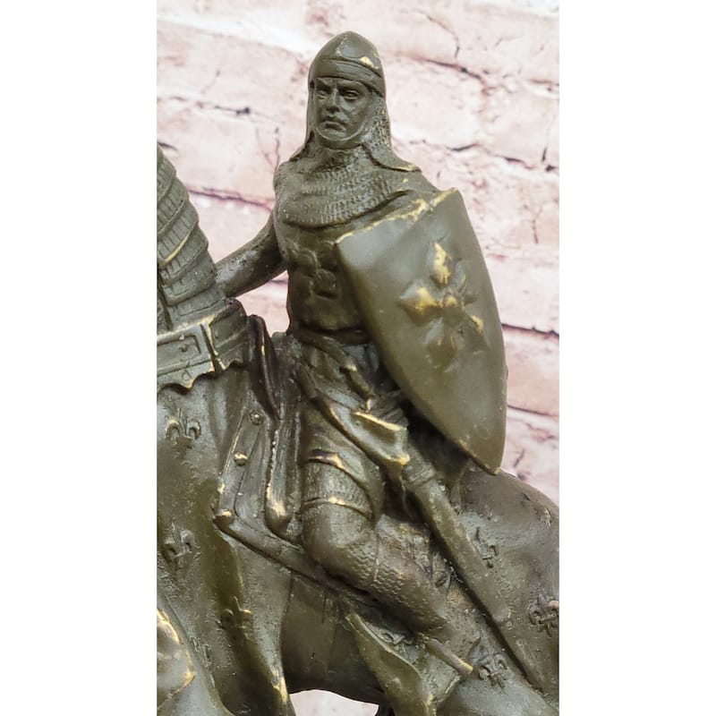 Medieval Knight On Imitative Horseback Bronze Statue – Warrior Figurine