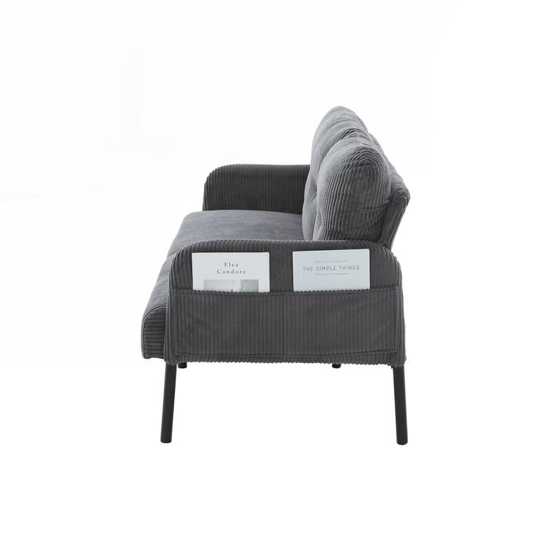 Oversized Loveseat, Modern & Plush Double-seater Sofa, Corduroy Upholstered Couch