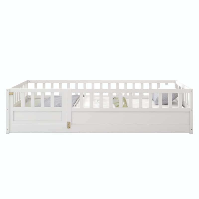Twin Size Floor bed with super high security barrier For children