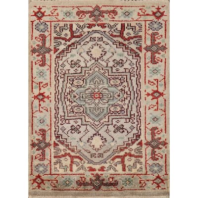 Heriz Serapi Indian Accent Foyer Rug Hand-Knotted Wool Carpet - 2'0" x 3'0"