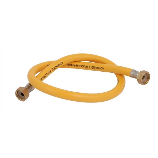 Kitchen Bathroom Rubber 1/2BSP Thread Dia Gas Hose Yellow 2.62 Ft