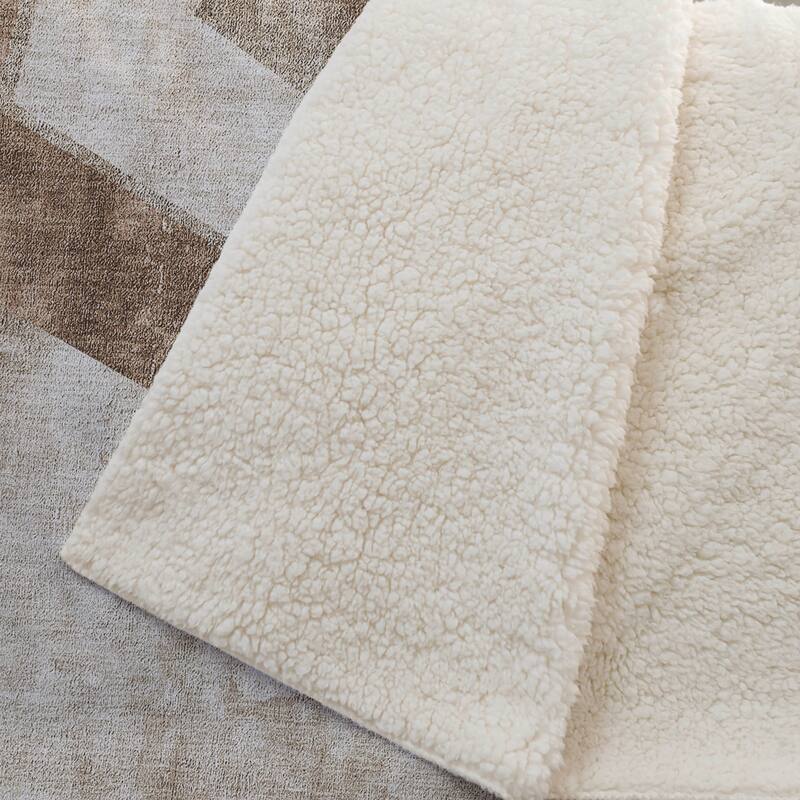 Premium Machine Washable Casual Contemporary Sherpa Throw Blanket