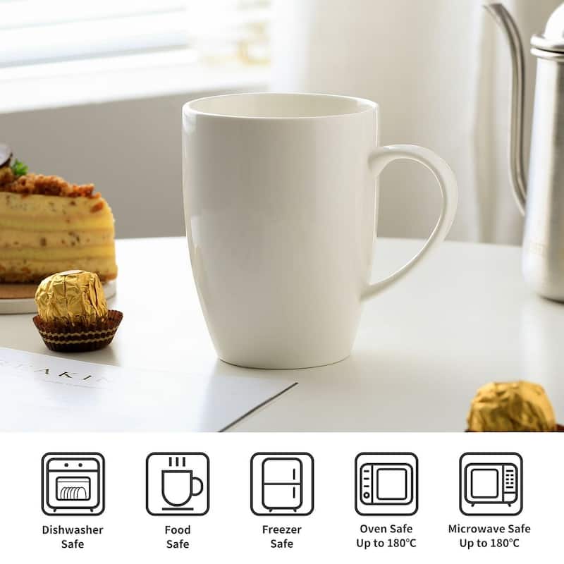 Panbado Blance 6-Piece White Porcelain Mugs