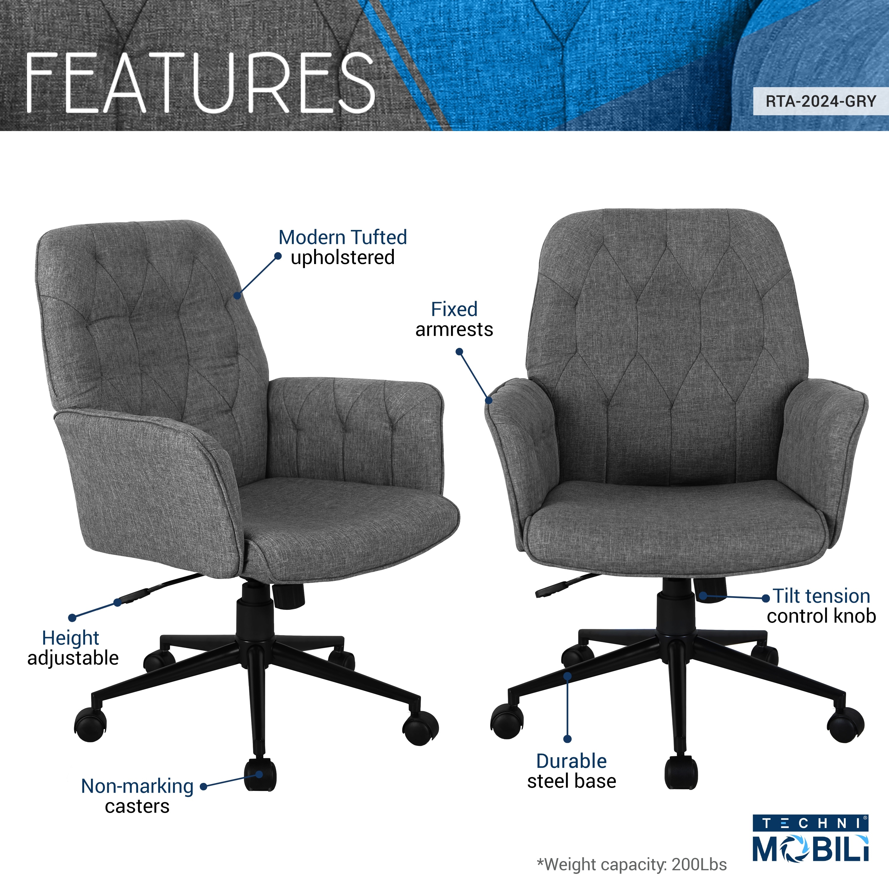 Rolling discount upholstered chair