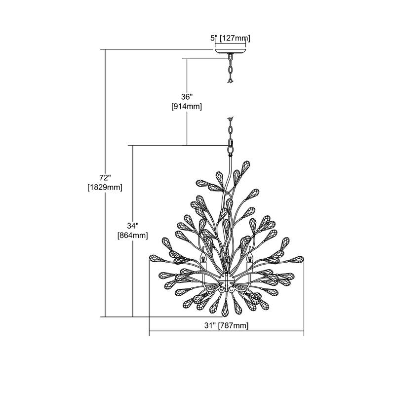 Elk Home Crislett Sunglow Bronze With Crystal 6 Light Chandelier